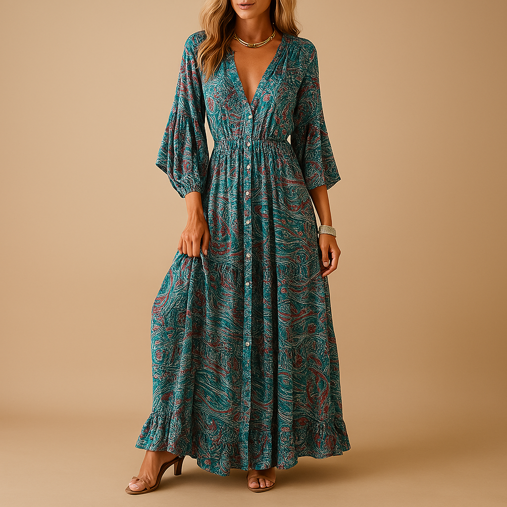 Elise | Lange boho-jurk met elegante pasvorm voor dames