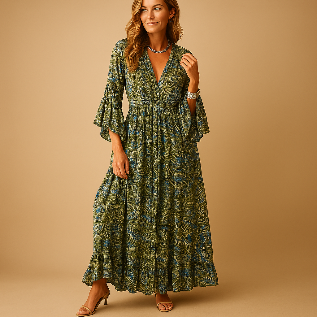 Elise | Lange boho-jurk met elegante pasvorm voor dames