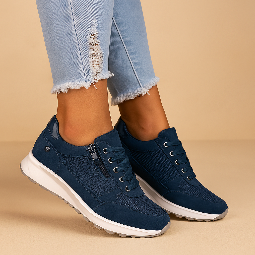 Ademend lichtgewicht sneakers met rits voor dames | Marije