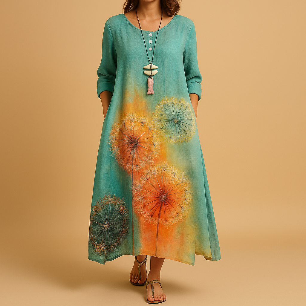 Ademende katoenen A-lijn jurk voor dames | Isabella