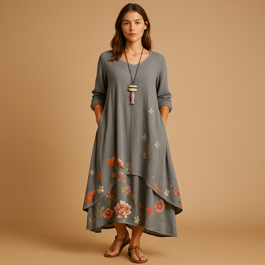 Ademende katoenen A-lijn jurk voor dames | Isabella