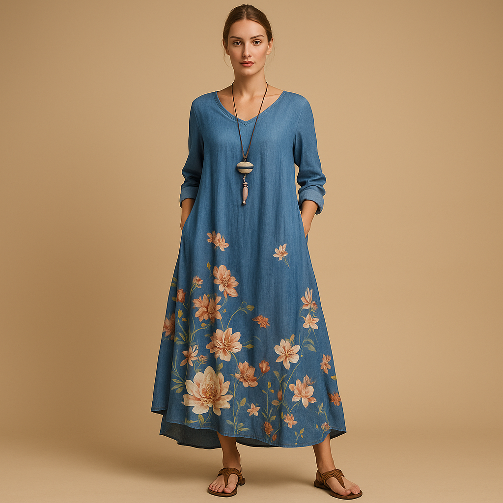 Ademende katoenen A-lijn jurk voor dames | Isabella