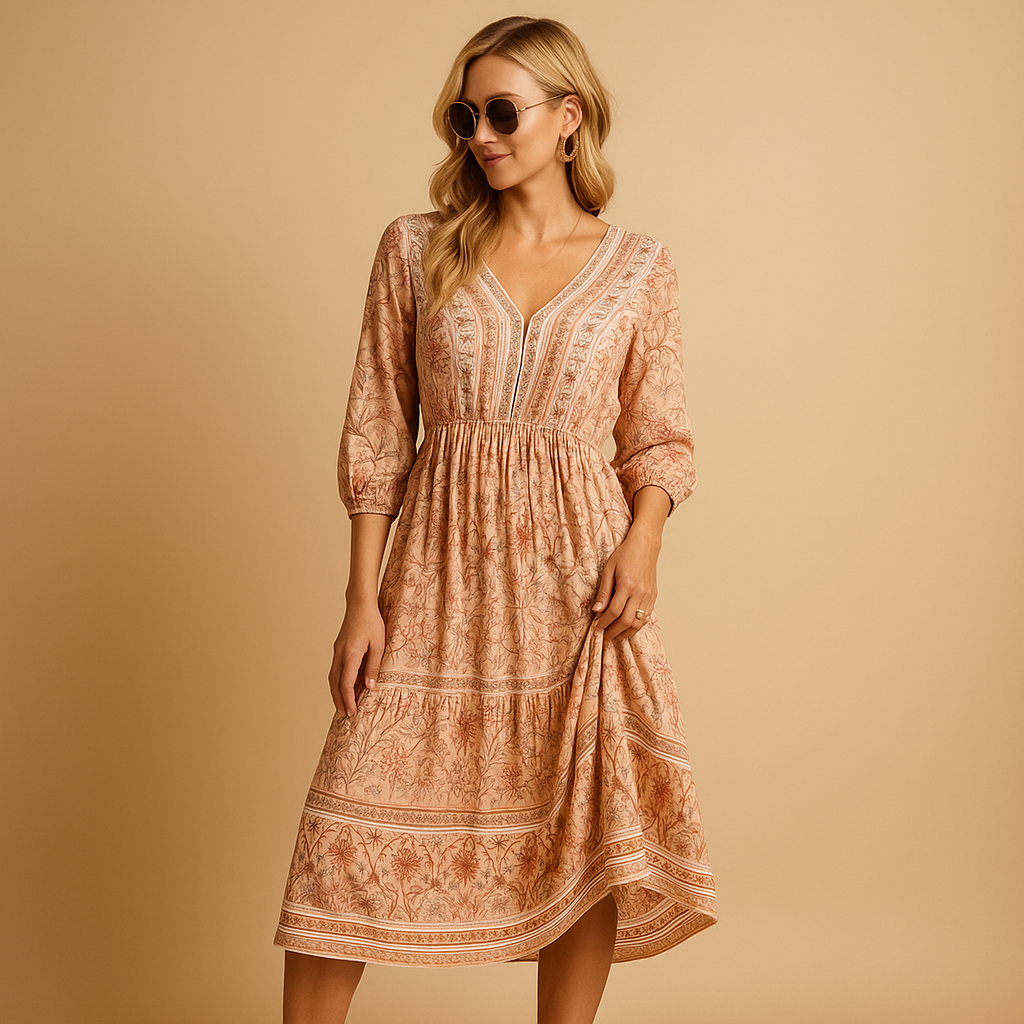 Nina | Bohemian zomerjurk met losvallend silhouet voor dames