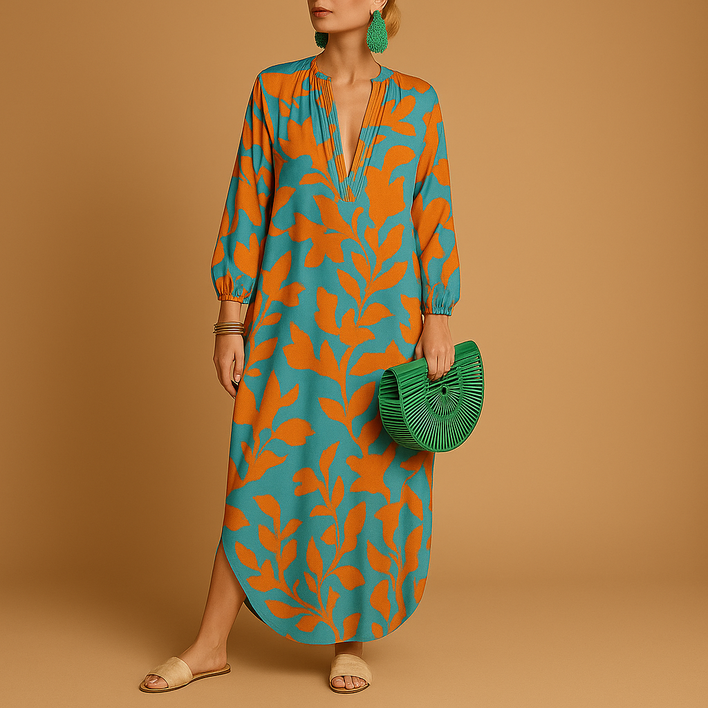 Mila | Boho maxi-jurk met lange mouwen voor dames