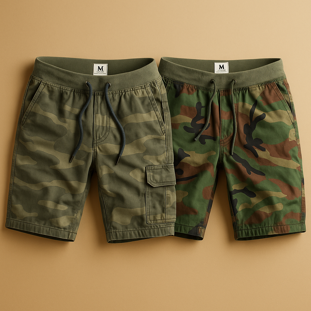 Camouflage shorts i bomuld til mænd | Giel