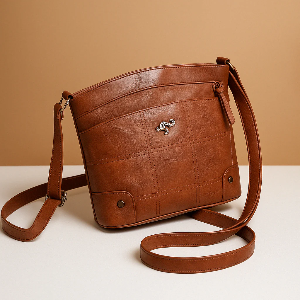 Compacte schoudertas met effen kleur en elegante afwerking voor dames | Isabelle