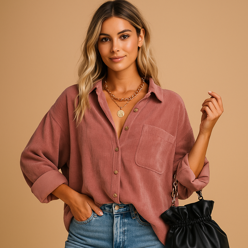 Corduroy gebreid jack voor dames | Nynke