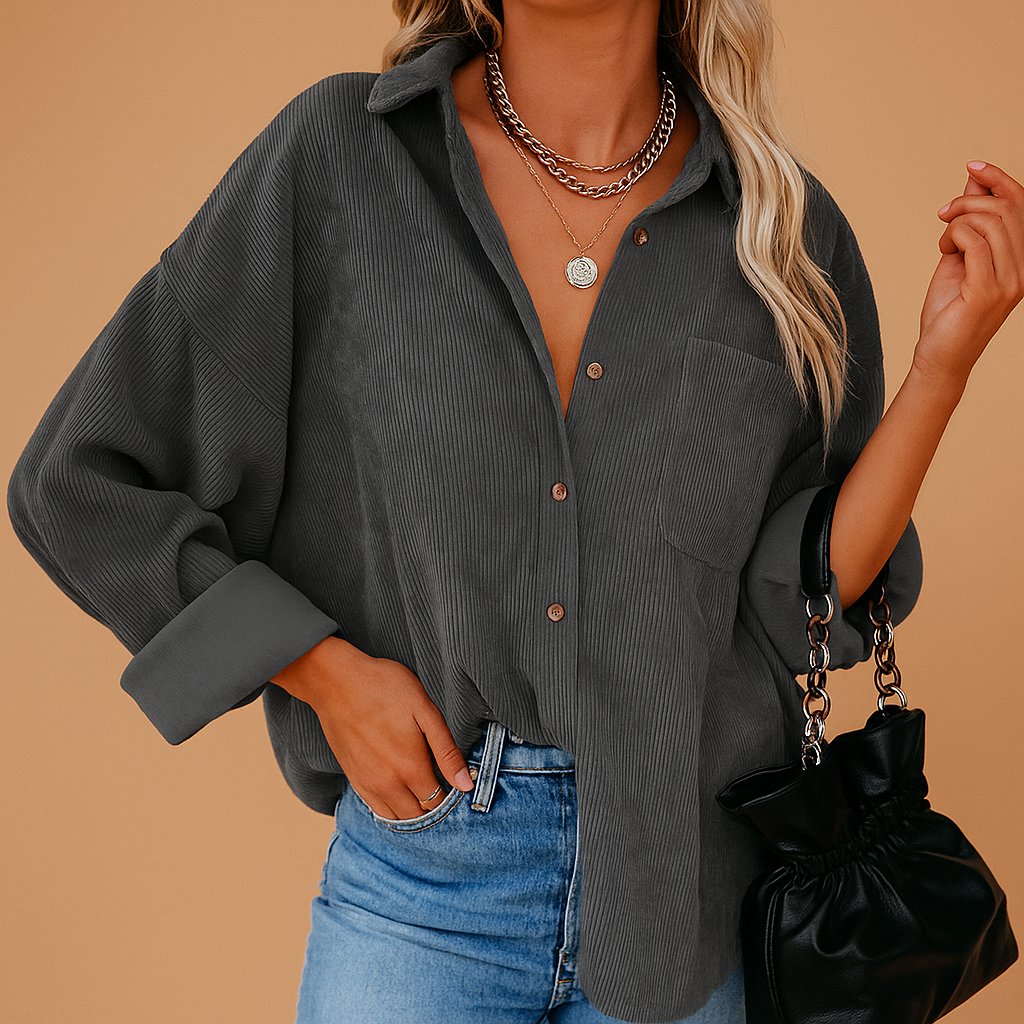 Corduroy gebreid jack voor dames | Nynke