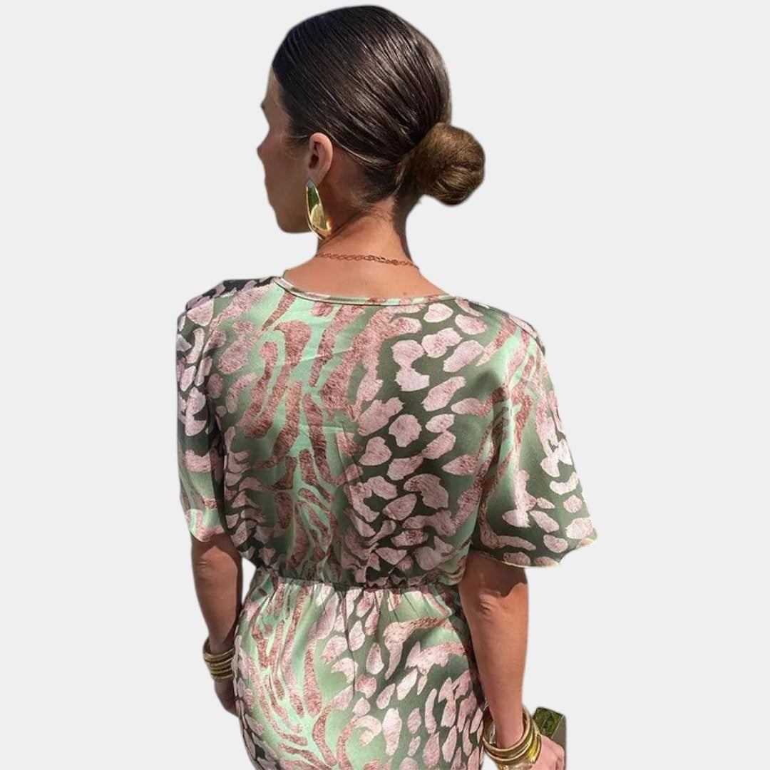 Fenna | Elegante bloemenjurk met plissérok voor dames