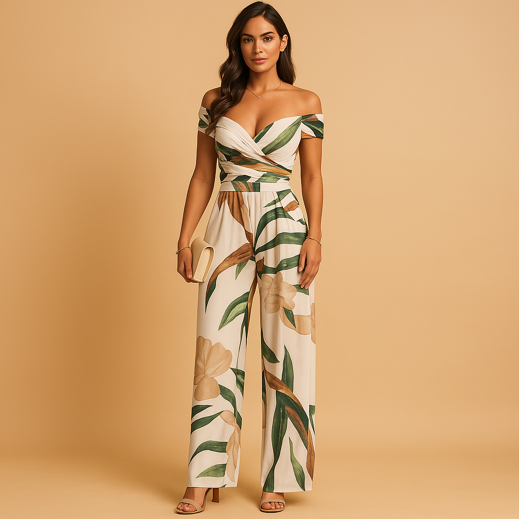 Juliette | Elegante off-shoulder jumpsuit met bloemenprint voor dames