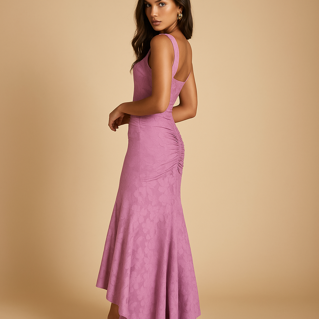 Gebloemde midi-jurk met luchtige pasvorm voor dames | Elina