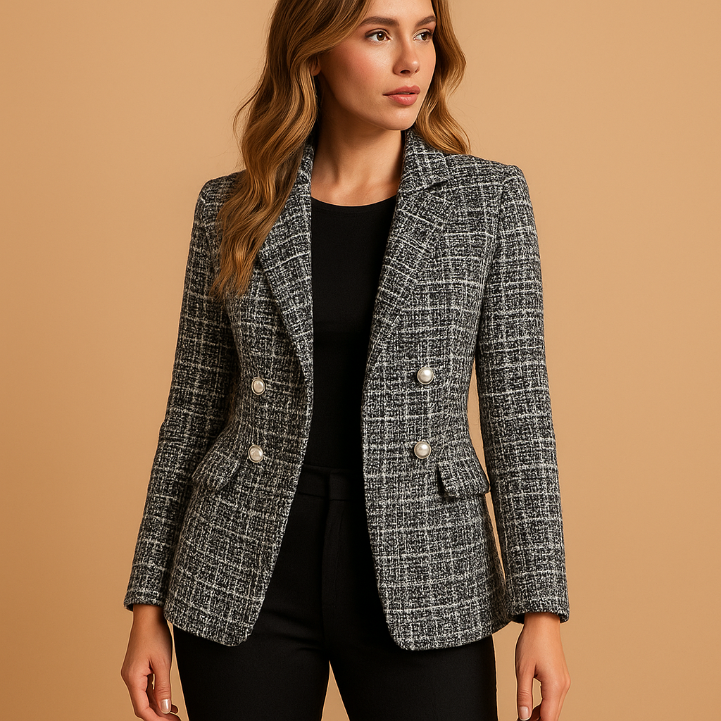 Geruite blazer met getailleerde pasvorm voor dames | Mirte