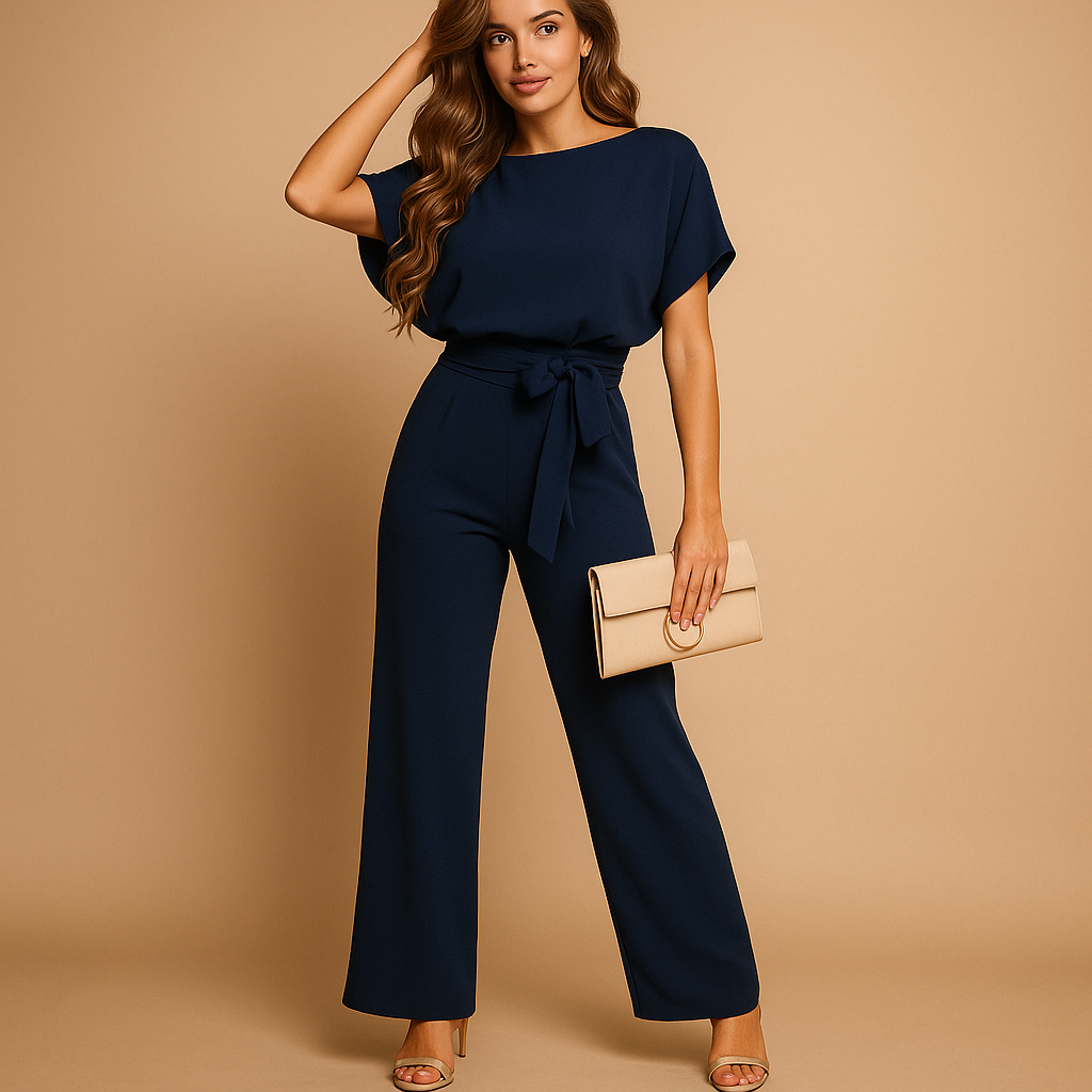 Glitter jumpsuit met halternek en open rug voor dames | Eliza