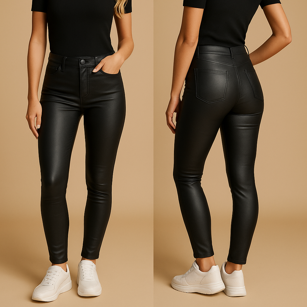Hoge taille broek met slim fit voor dames | Milou