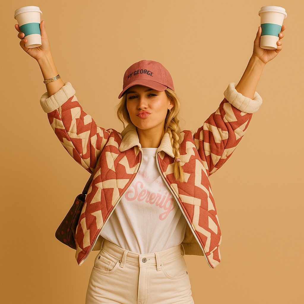 Katoenen jas met opvallende print voor dames | Tessa