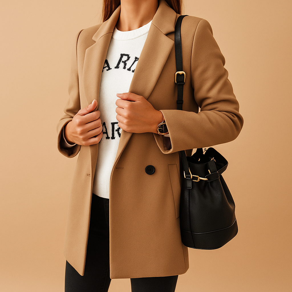 Lang elegant damesjack met klassieke snit | Evelien