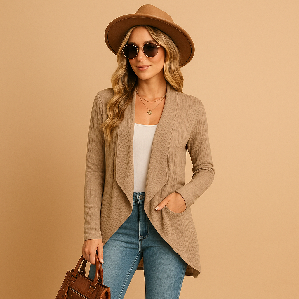 Lange gebreide cardigan voor dames | Fenna