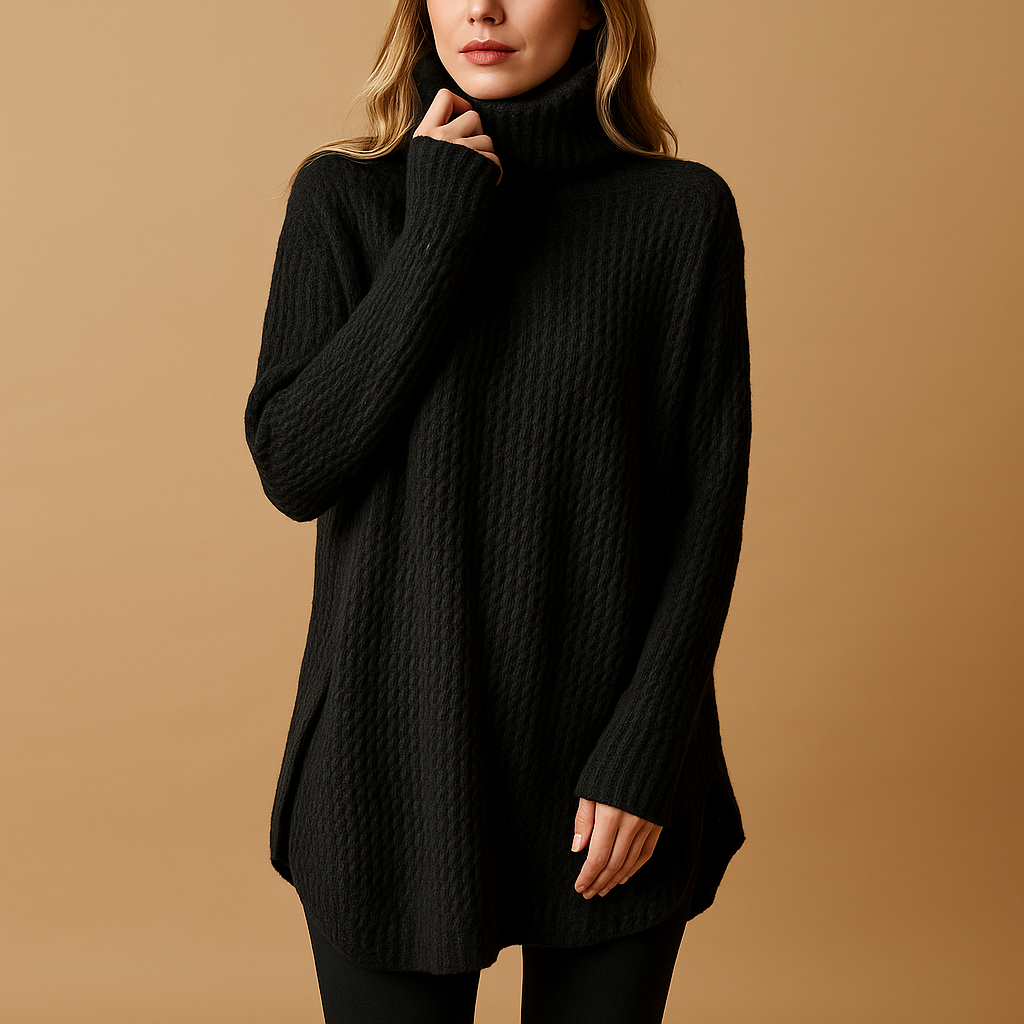 Lange warme trui met print voor dames | Mila