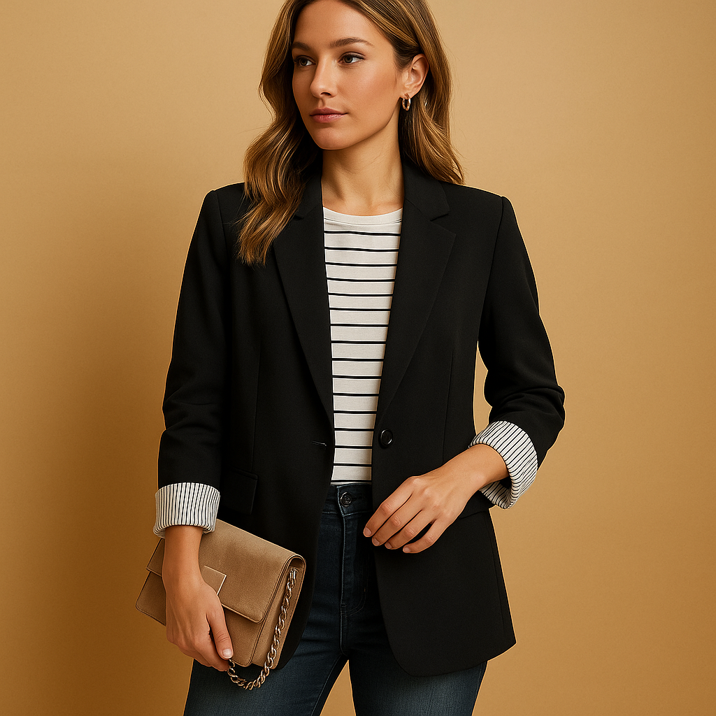 Lichtgewicht casual blazer met lange mouwen voor dames | Evelien