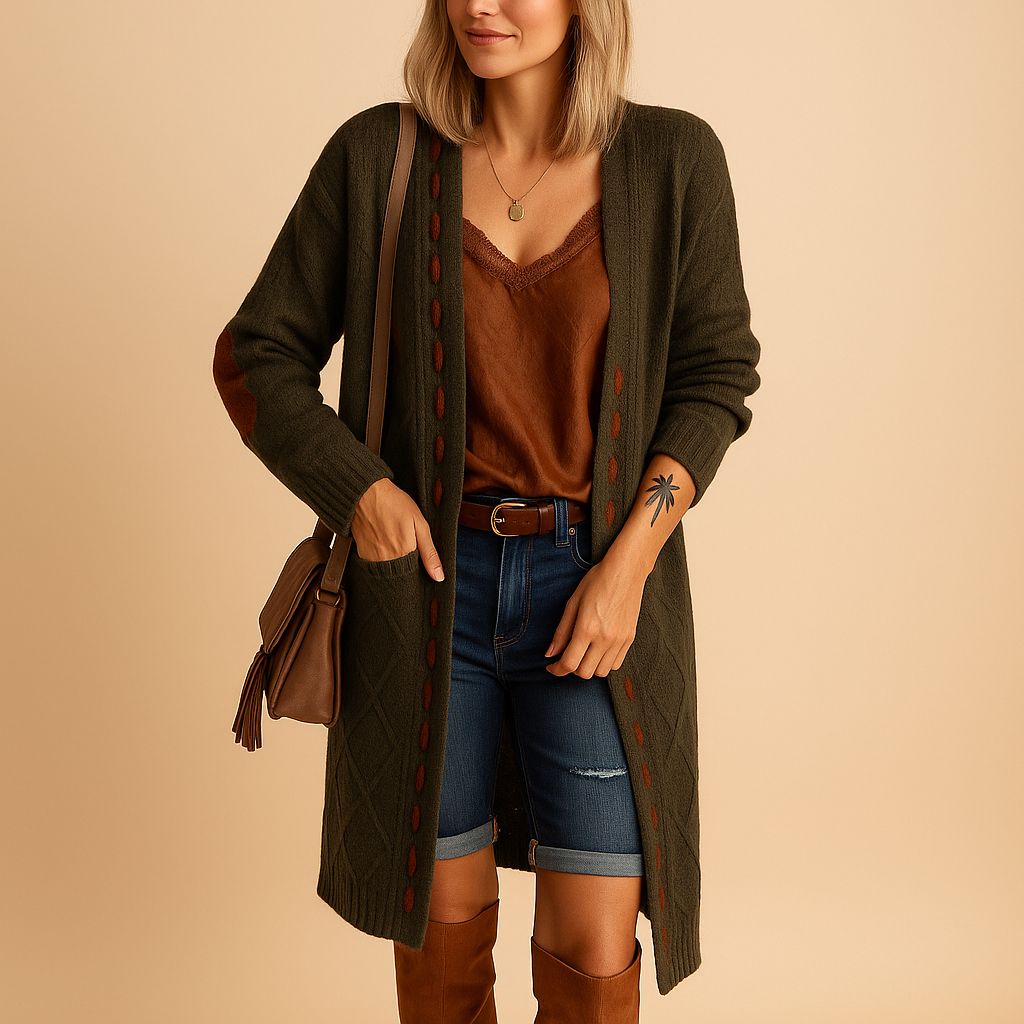 Lichtgewicht gebreid vest met capuchon voor dames | Evelien