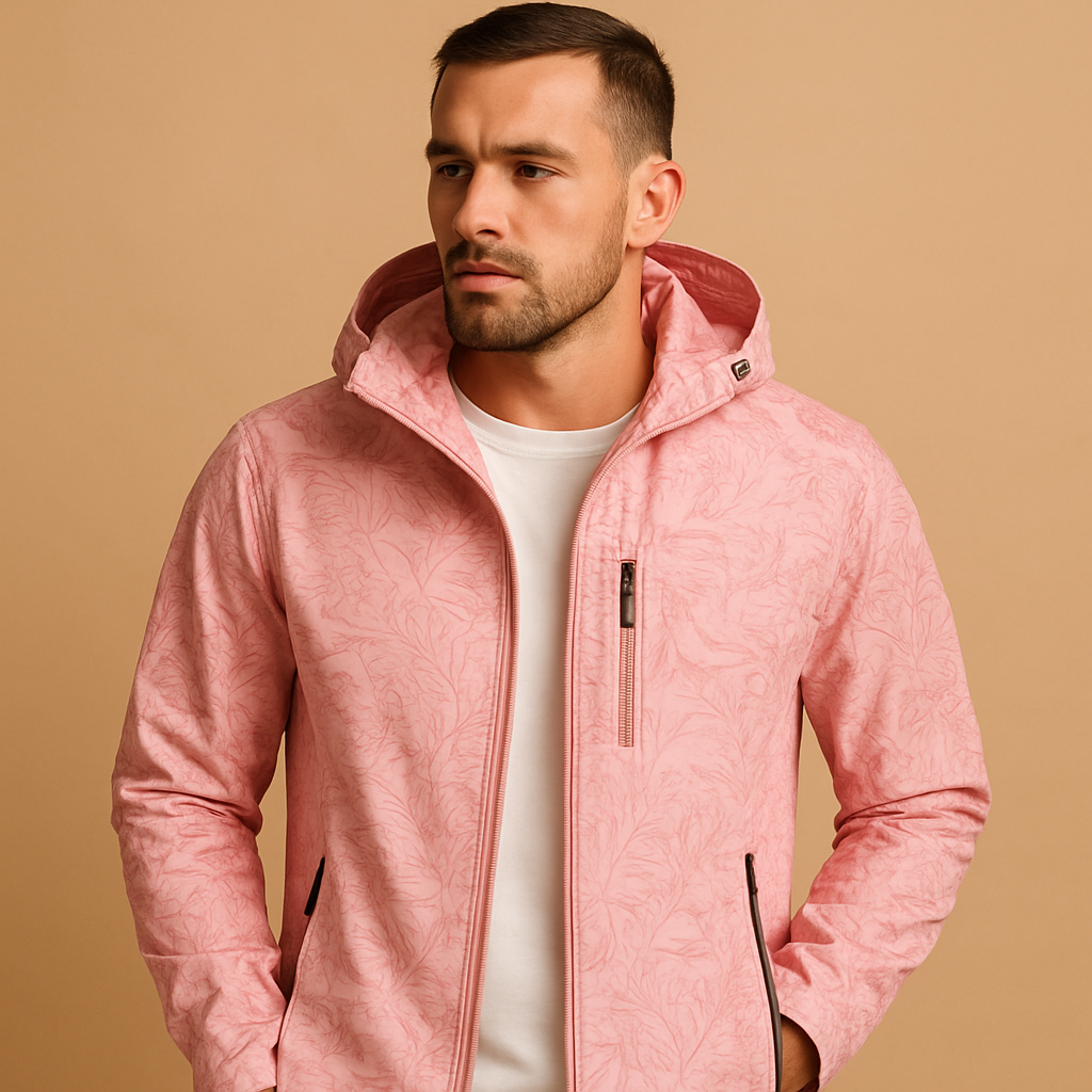 Letvægts vandtæt jakke med bladmønster til mænd | Tobias