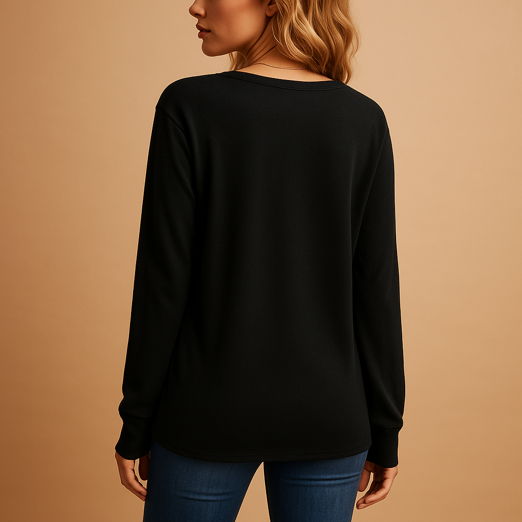 Jolien | Losvallende blouse met V-hals en knoopdetails voor dames
