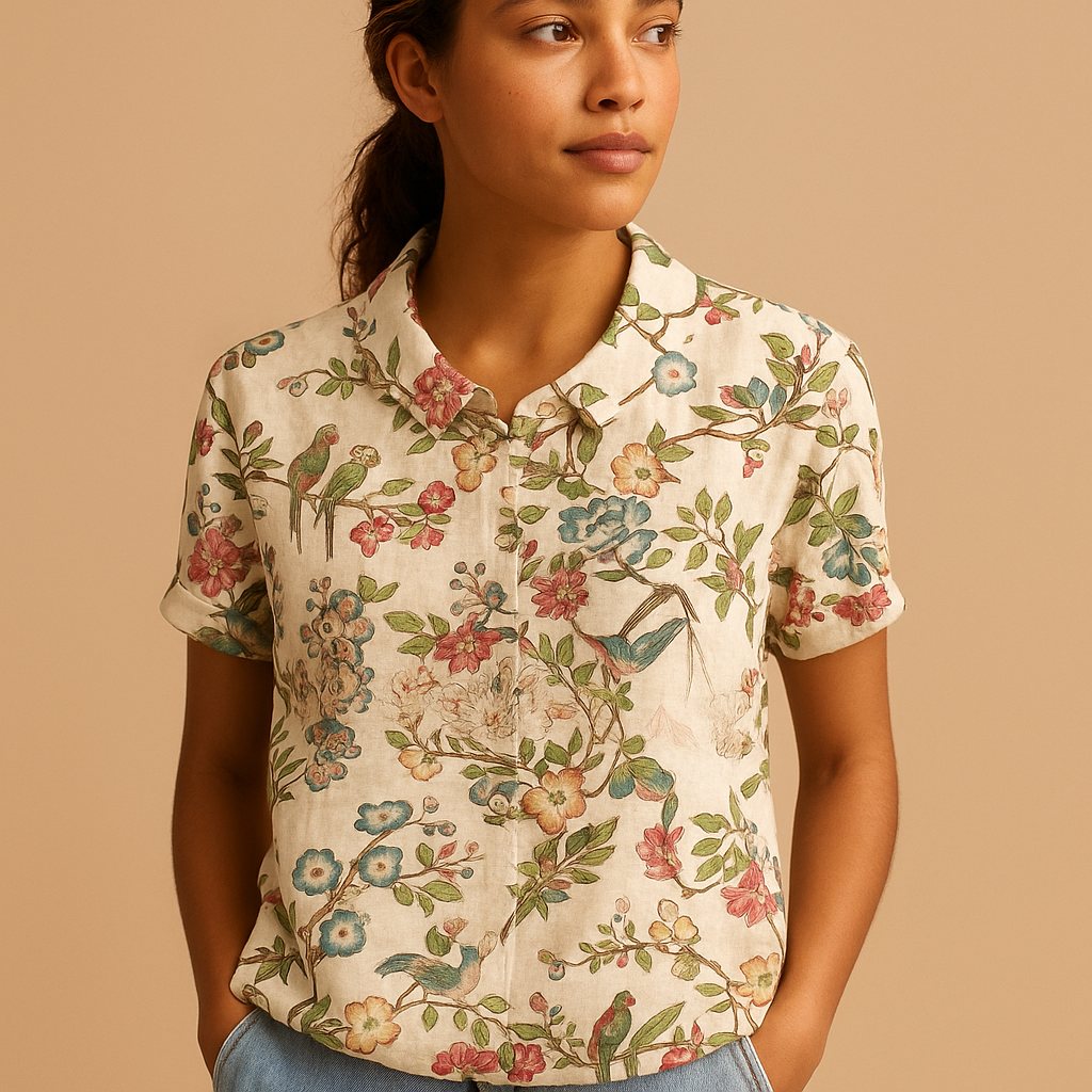 Luchtige blouse met bloemenprint en losse pasvorm voor dames | Fleur