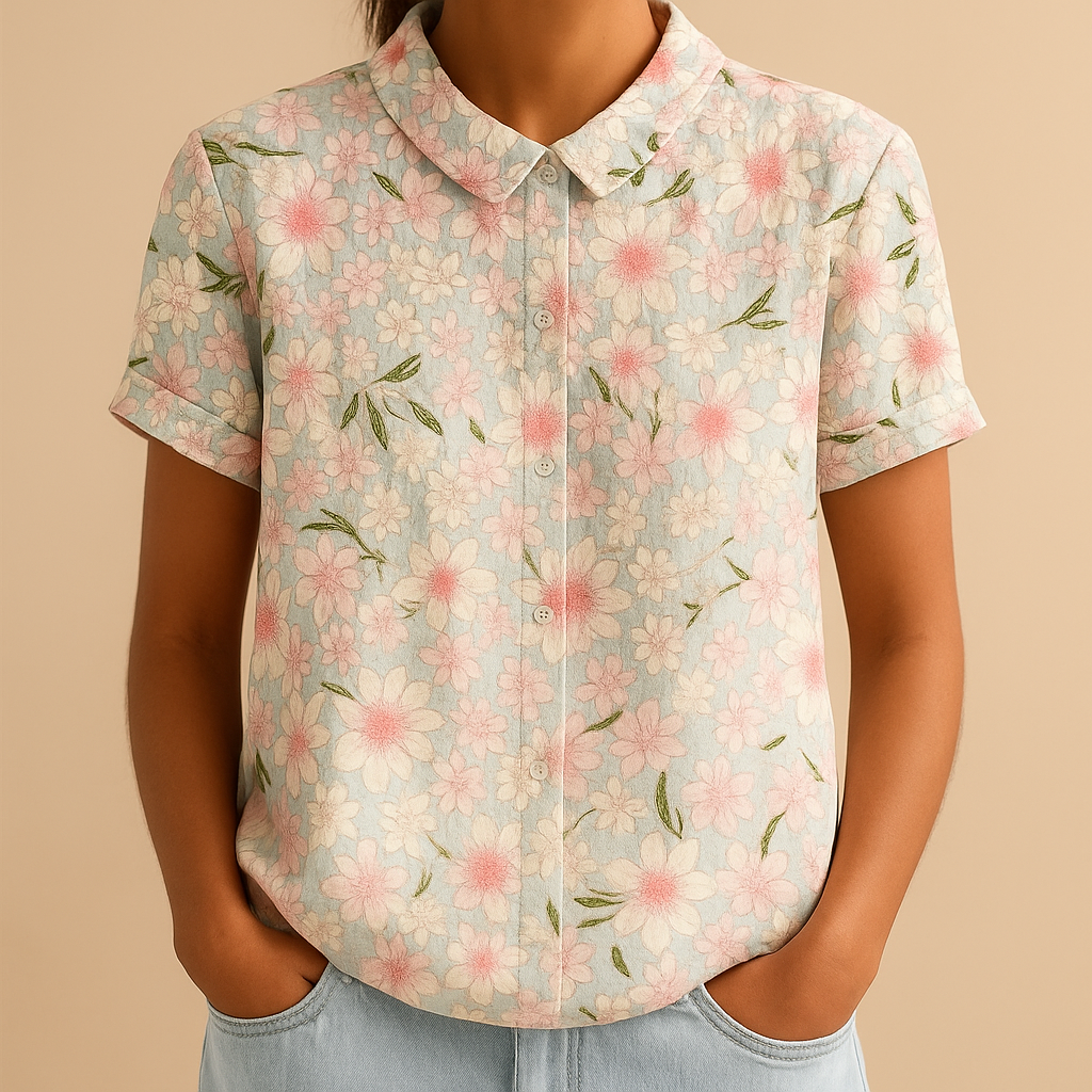 Luchtige blouse met bloemenprint en losse pasvorm voor dames | Fleur