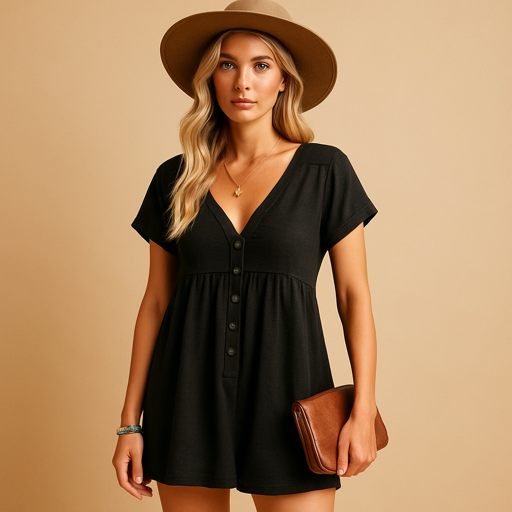 Luchtige jumpsuit met V-hals voor dames | Linde