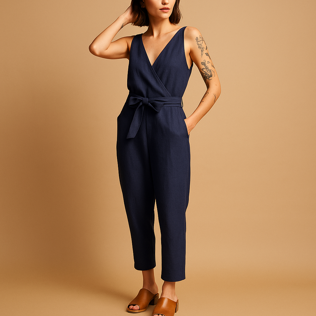 Luchtige jumpsuit met verstelbare tailleband voor dames | Myrthe