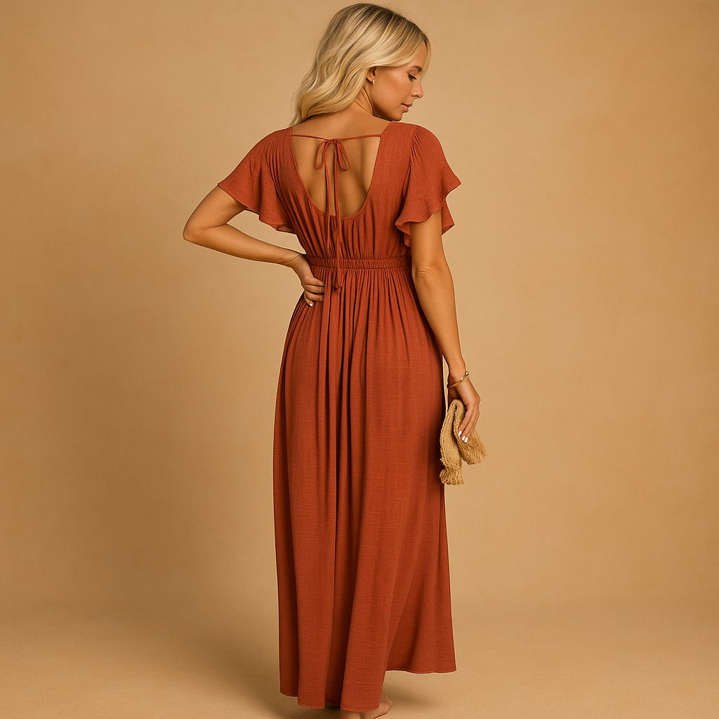 Luchtige strandjurk voor dames in katoenmix | Saar