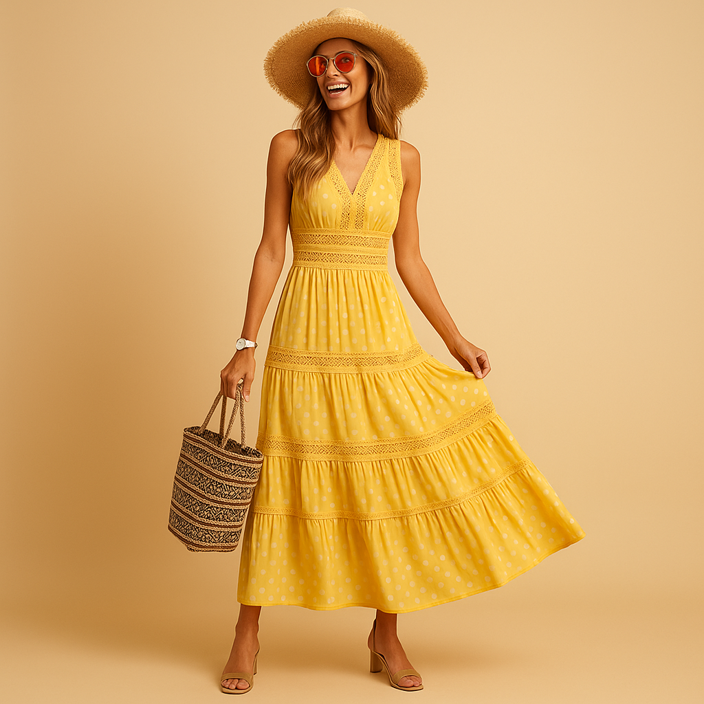 Maxi zomerjurk met vloeiende pasvorm voor dames | Celeste