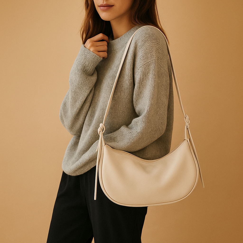 Minimalistische crossbodytas van zacht PU-leer voor dames | Milou