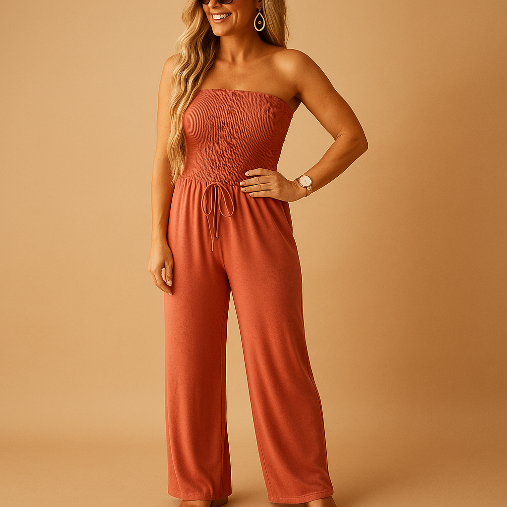 Off-shoulder zomer jumpsuit met elegante pasvorm voor dames | Linde