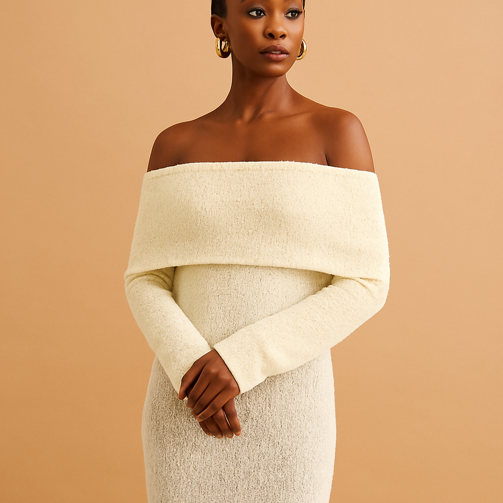 Off-shoulder zomerjurk met elegante pasvorm voor dames | Joannah