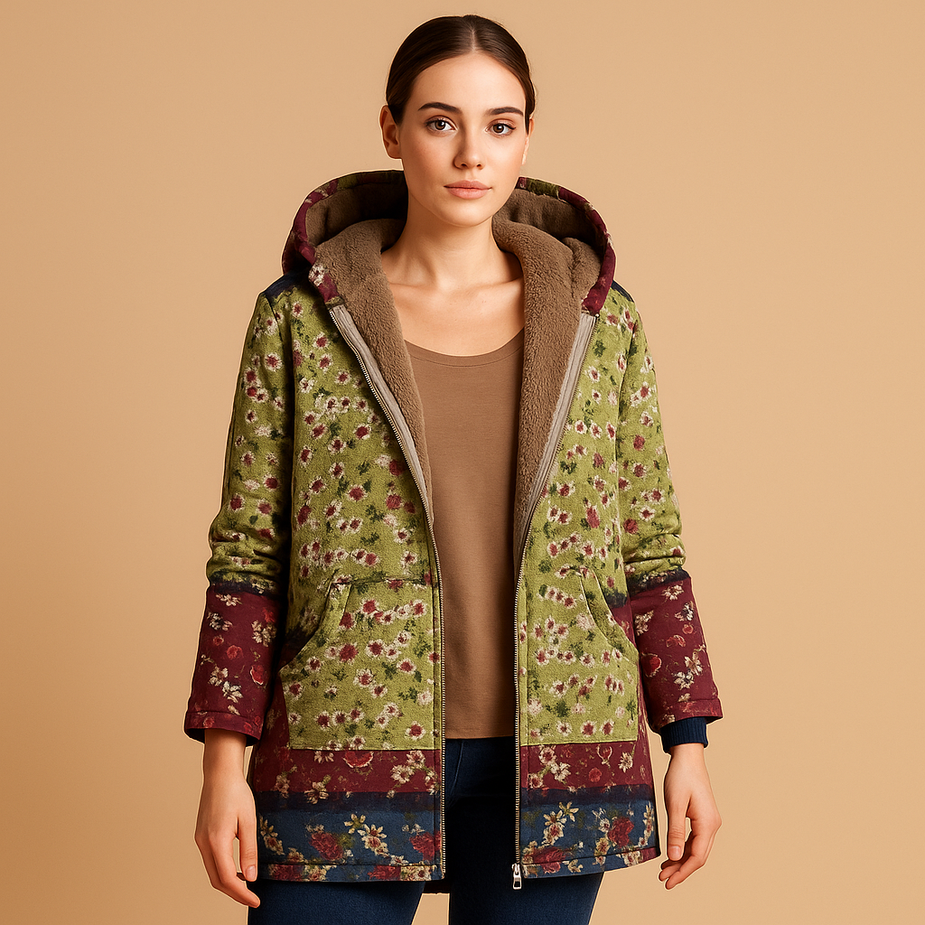 Omkeerbaar thermisch jack met capuchon voor dames | Yara