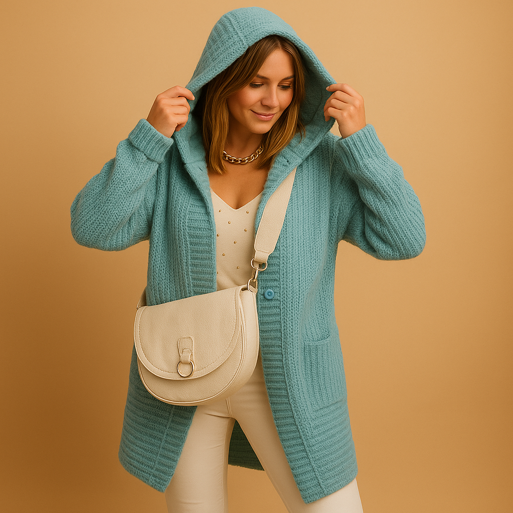 Open gebreid damesvest met lange voorkant | Jolien