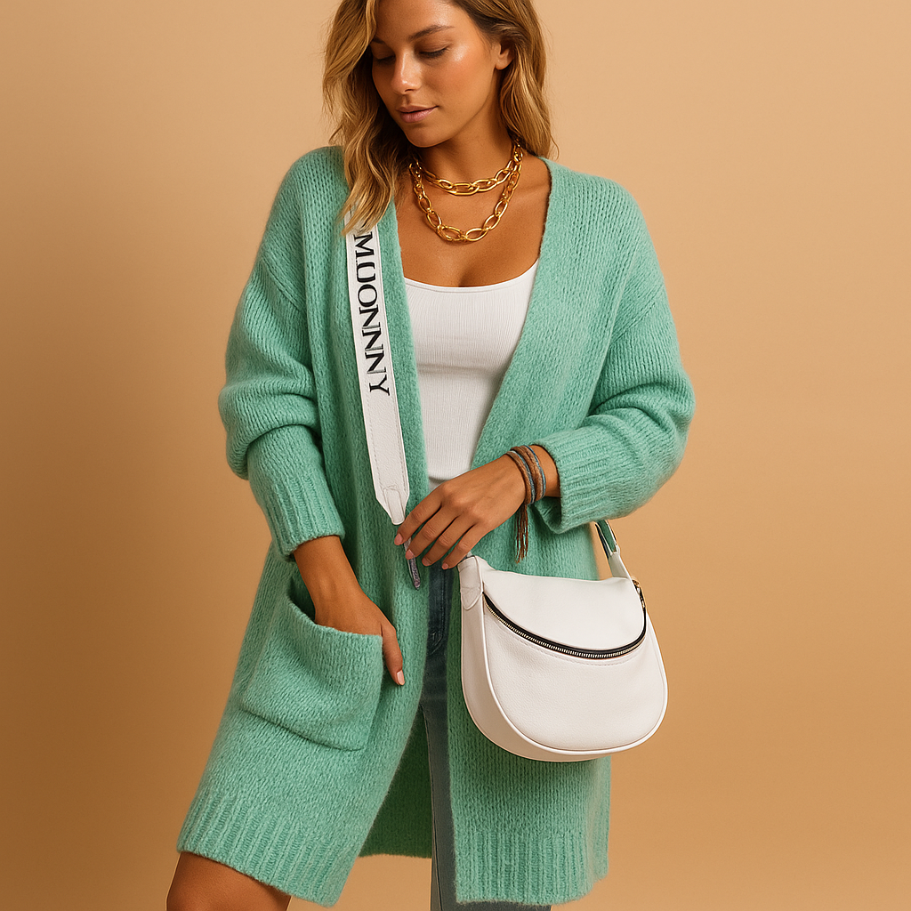 Oversized damesvest met open voorkant en elegante snit | Veerle