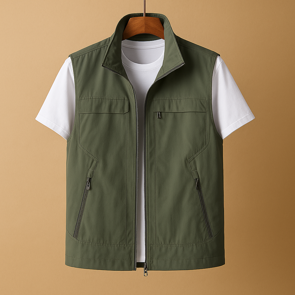 Hurtigtørrende outdoor cardigan med korte ærmer til mænd | Ruben