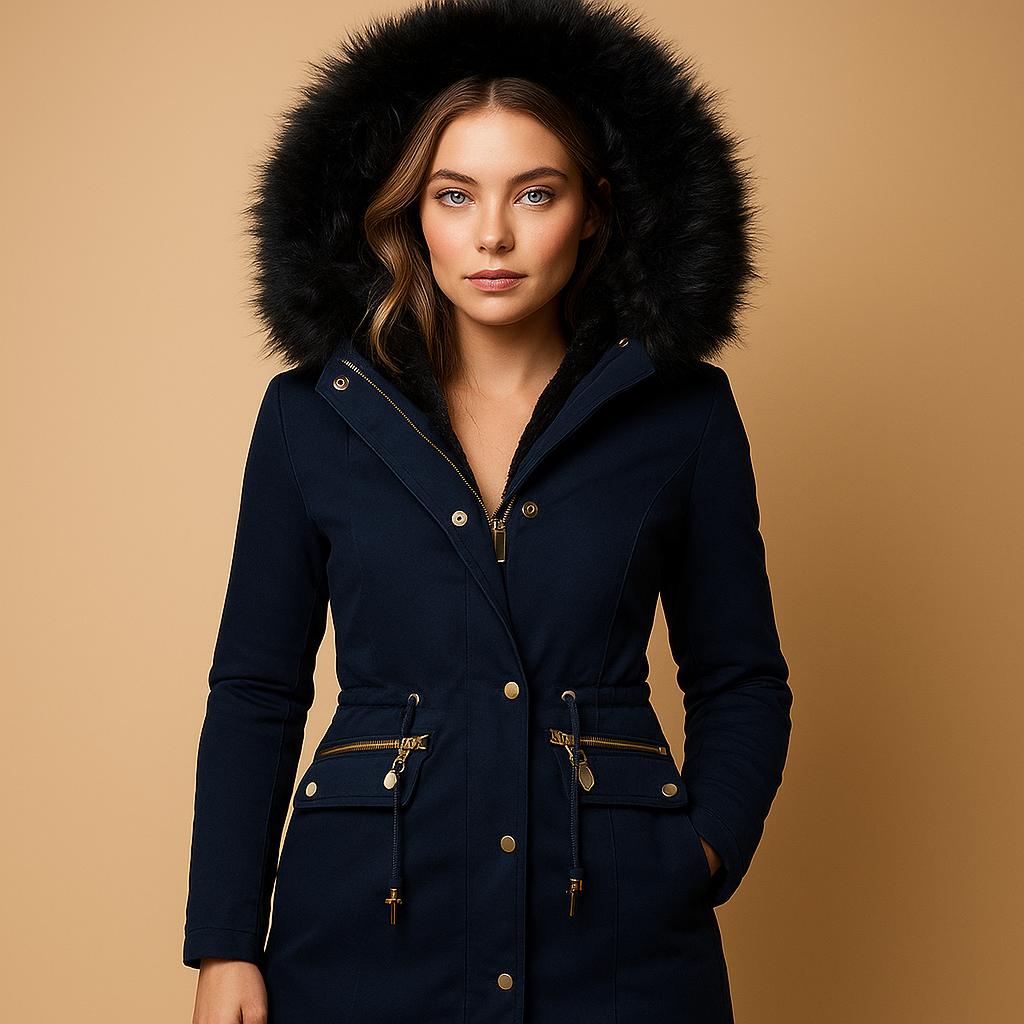 Thermo winterjas met imitatiebont capuchon voor dames | Anouk