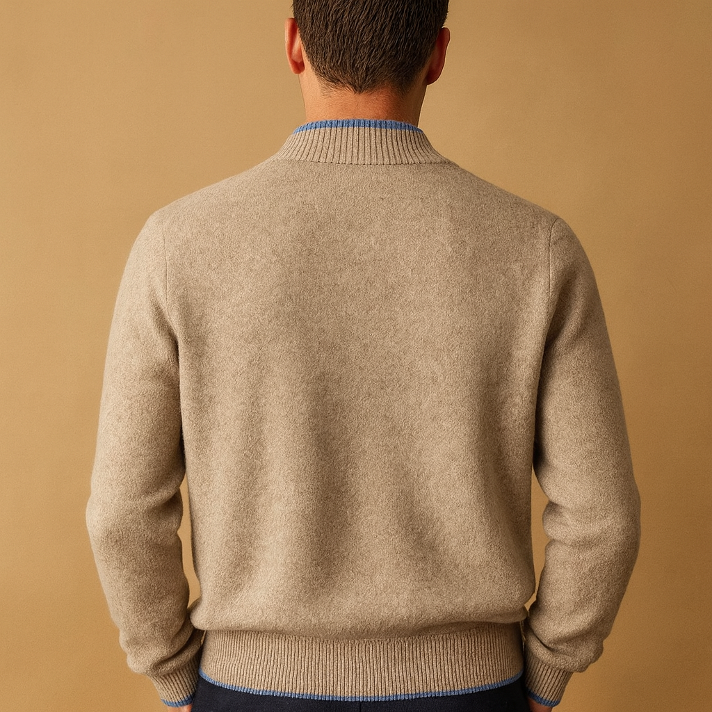 Vest med lynlås og strikket krave til mænd | Ruben