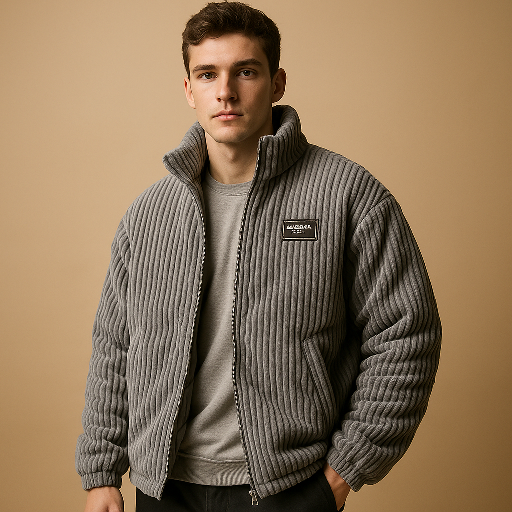 Varm corduroyjakke med bomuldsforing til mænd | Mees