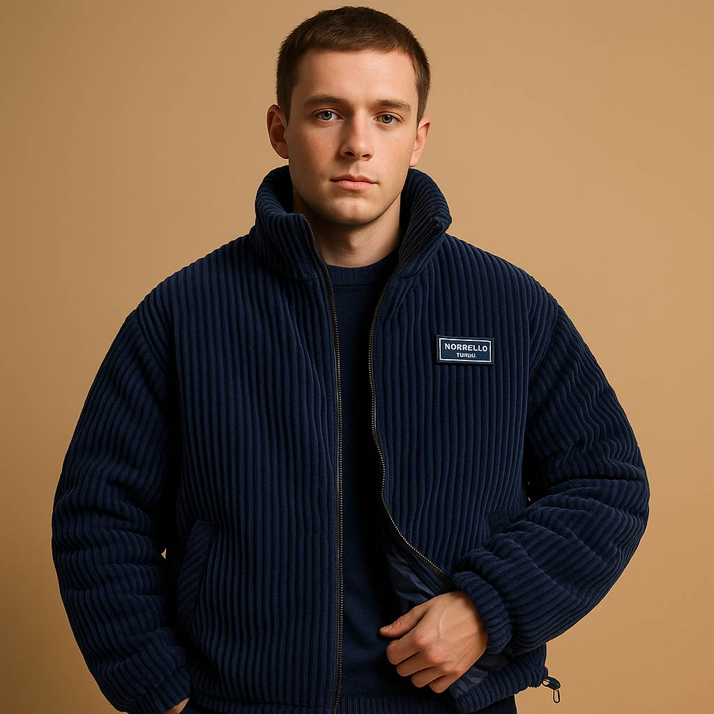 Varm corduroyjakke med bomuldsforing til mænd | Mees