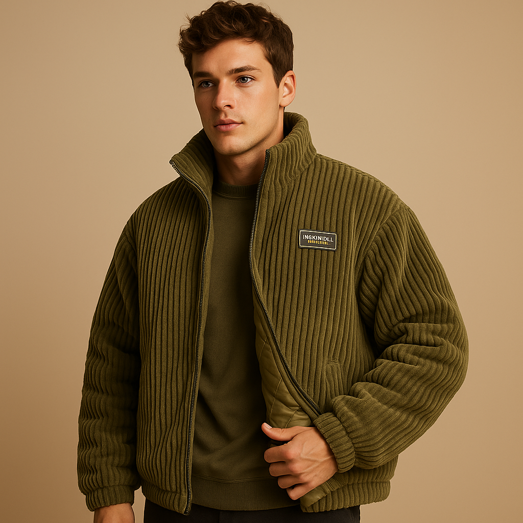 Varm corduroyjakke med bomuldsforing til mænd | Mees
