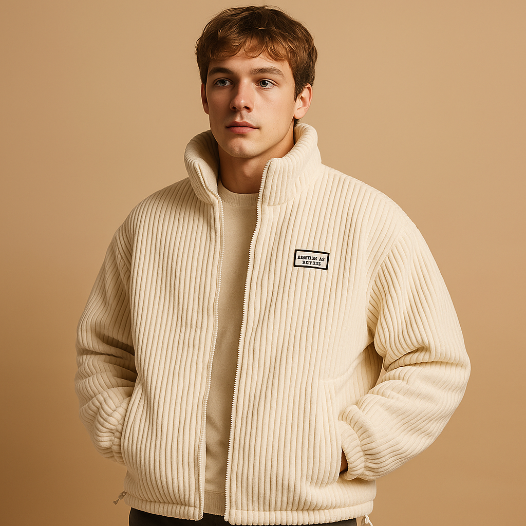 Varm corduroyjakke med bomuldsforing til mænd | Mees