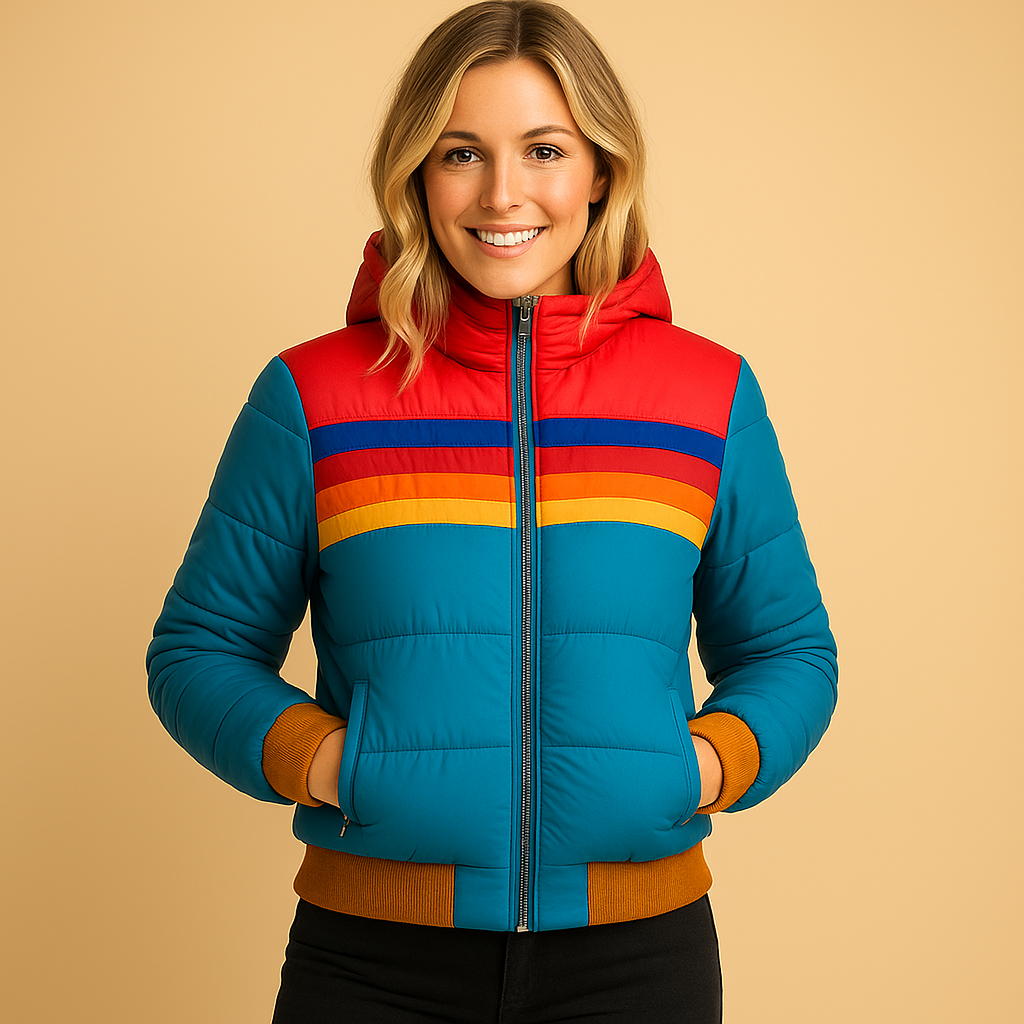 Warme gewatteerde winterjas met capuchon voor dames | Iris