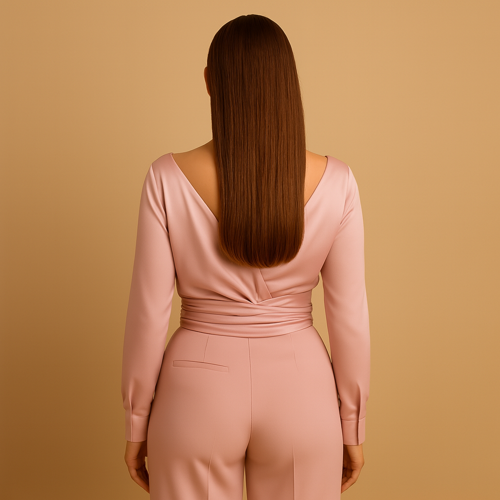 Wikkelblouse met taille-strik voor dames | Julia