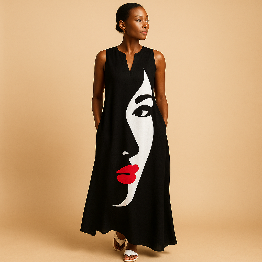 Zomerjurk met kleurrijke print en luchtige pasvorm voor dames | Eliza