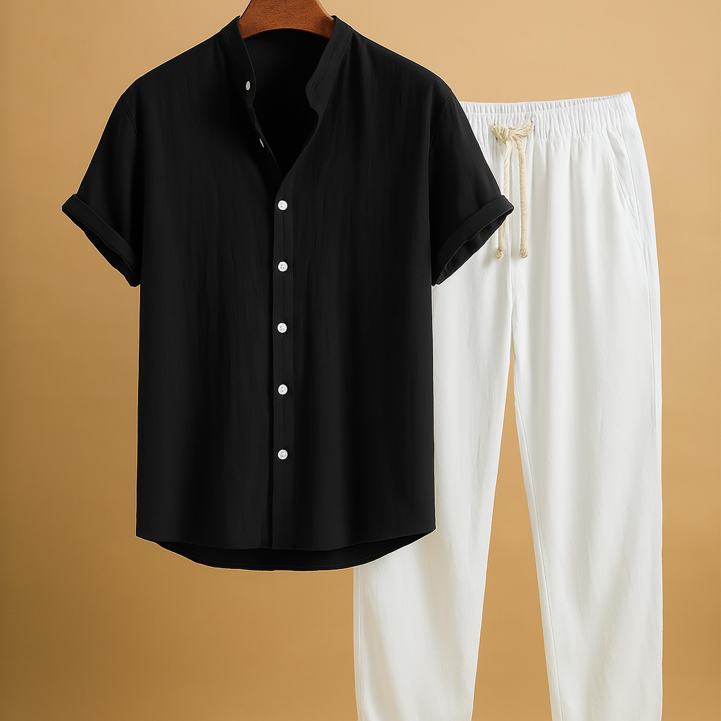 To-delt sæt sommeroutfit til mænd med tidløst design | Kane