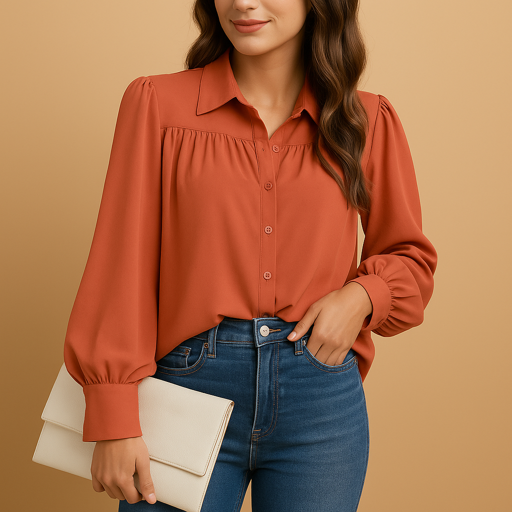 Isabelle | Elegante blouse met lantaarnmouw voor dames